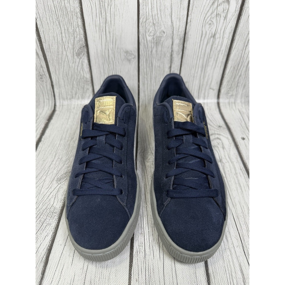 Puma Suede Classic Pastime Peacoat Navy Blue White 387060-03 Size 9 PreOwned